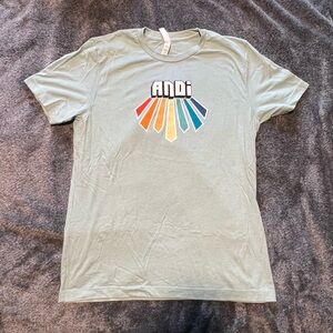 ShopANDi Rainbow Graphic Tee in Sage Green